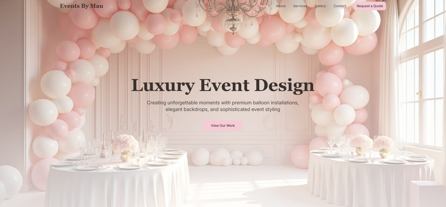 Events By Mau — Luxury Event Design Website